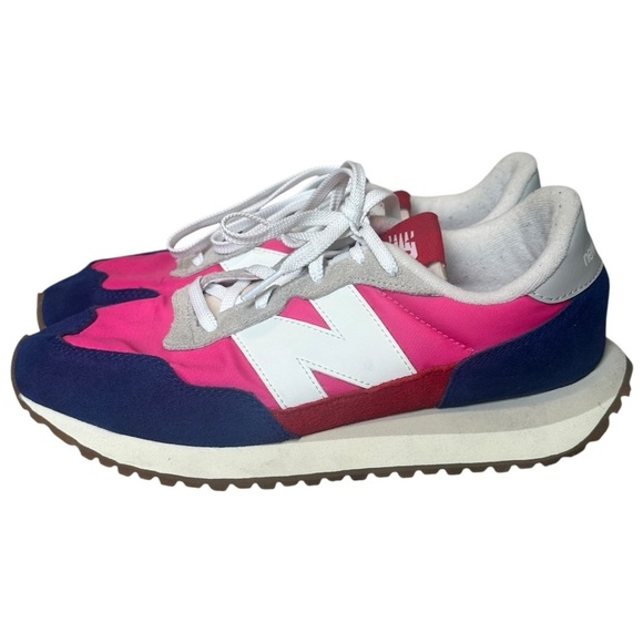 New Balance 237 Sneakers Victory Blue/Exuberant Pink Women’s 7.5/Men’s 6 GS237EG - Picture 3 of 8